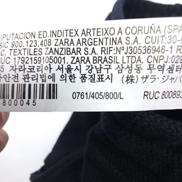 ZARA MAN Premium 90s Thick Woven Pull On Drawstring Knit Shorts Mens Large Black - Picture 8 of 8